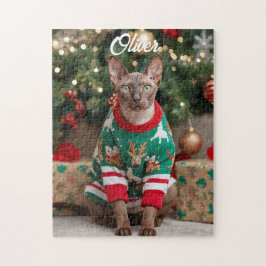 Festivals Cornish Rex Cat Weihnachten Personalisie Puzzle