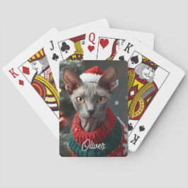 Festivals Cornish Rex Cat Weihnachten Personalisie Spielkarten