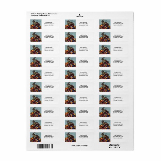 Festivals Cornucopia Erntedank Lable (Vorne)