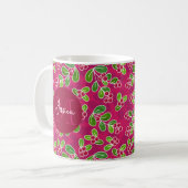 Festivals Cranberry Foliage Muster Monogramm Kaffeetasse (Vorderseite Links)