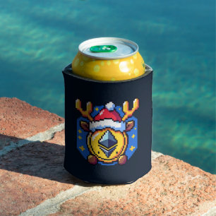 Festivals Crypto Reindeer - Funny Pixel Art Holida Dosenkühler