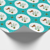 Festivals Dackel_aquamarin Geschenkpapier (Ecke)