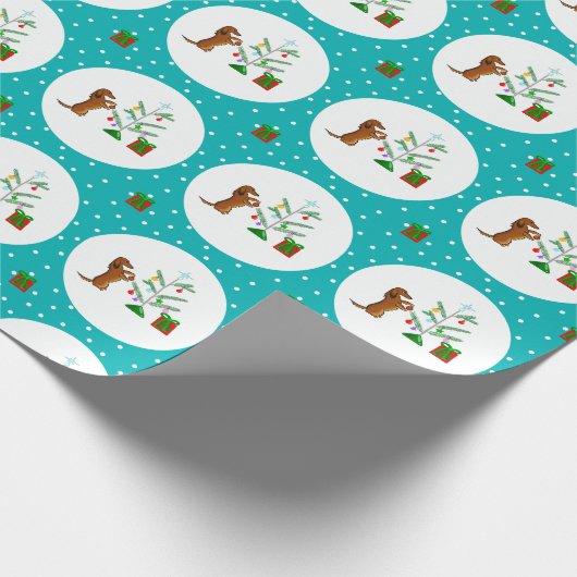 Festivals Dackel_aquamarin Geschenkpapier (Ecke)