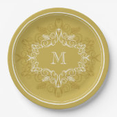 Festivals Deko Frame Monogram Classy Holiday Pappteller (Vorderseite)