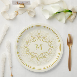 Festivals Deko Frame Monogram Classy Holiday Pappteller