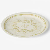 Festivals Deko Frame Monogram Classy Holiday Pappteller (Schrägansicht)