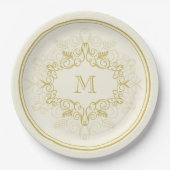 Festivals Deko Frame Monogram Classy Holiday Pappteller (Vorderseite)