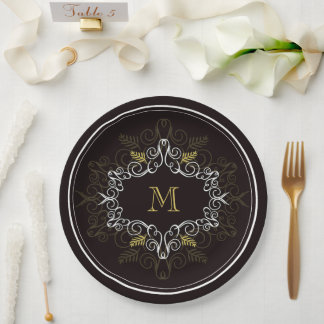 Festivals Deko Frame Monogram Classy Holiday Pappteller