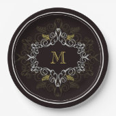 Festivals Deko Frame Monogram Classy Holiday Pappteller (Vorderseite)
