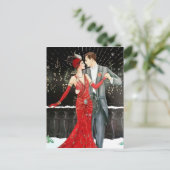 Festivals Deko Retro Vintages Paar Feiertagspostkarte (Stehend Vorderseite)