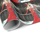 Festivals Deko Retro Vintages Paar Geschenkpapier (Rolleneckpunkt)