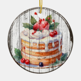Festivals Delight - Wasserfarbener Kuchen Keramik Ornament