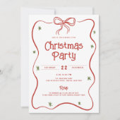 Festivals Doodle Bow Rahmen Weihnachtsfeiertag Par Einladung (Vorderseite)