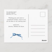 Festivals Dusty Blue Christmas Bow Ribbon 2 Foto Postkarte (Rückseite)