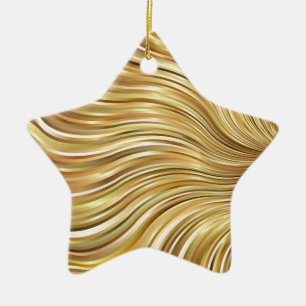 Festivals Elegantes Gold Abstrakte Streifen Keramik Ornament