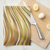 Festivals Elegantes Gold Abstrakte Streifen Küchentuch (Viertel Falte)