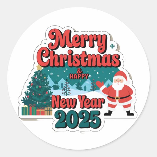 Festivals, endloser Spaß: Happy New year 2025 Runder Aufkleber (Vorderseite)