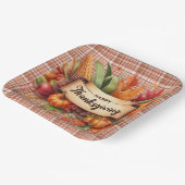 Festivals Erntedank Gingham Square Papierplatte Pappteller (Gewinkelt)