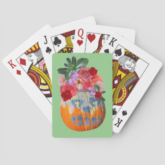 Festivals Fall Pumpkin Floral Spielkarten