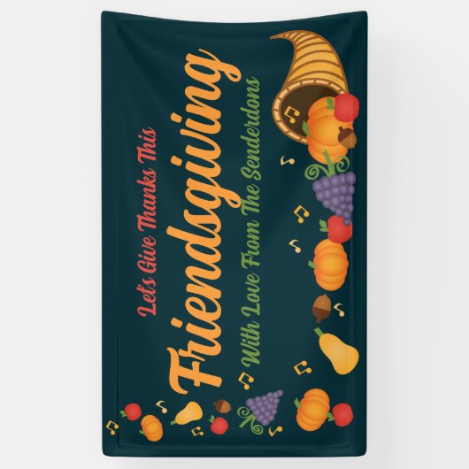 Festivals farbenfrohe Cornucopia Freundliches Part Banner (Vertikal)