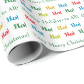 Festivals farbenfrohe Personalisierte Ho! Ho! Ho!  Geschenkpapier (Rolleneckpunkt)