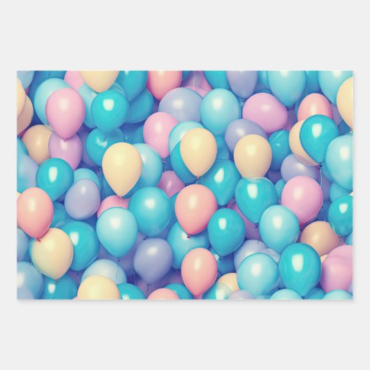 Festivals farbenfroher Ballon Themenabend Party Geschenkpapier Set (Vorderseite 2)