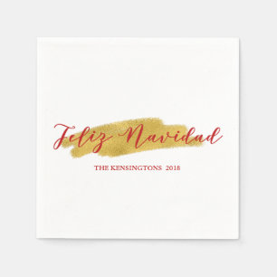 Festivals Feliz Navidad Golden Foil Pinacoteca Serviette