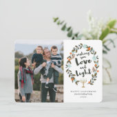 Festivals Floral Hanukkah Fotokarte Feiertagskarte (Stehend Vorderseite)