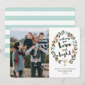 Festivals Floral Hanukkah Fotokarte Feiertagskarte (Vorne/Hinten)