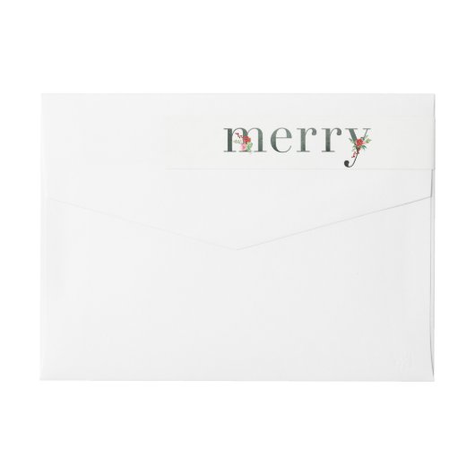 Festivals Florals MERRY Wraparound Holiday Labels (Rückseite)