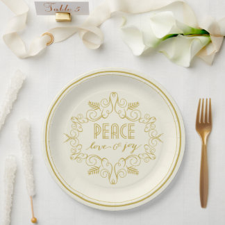 Festivals Foliage Deko Peace Liebe Joliday Party Pappteller
