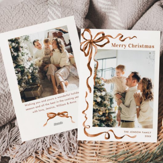 Festivals Frohe Weihnachten Boho Bow Ribbon 2 Foto