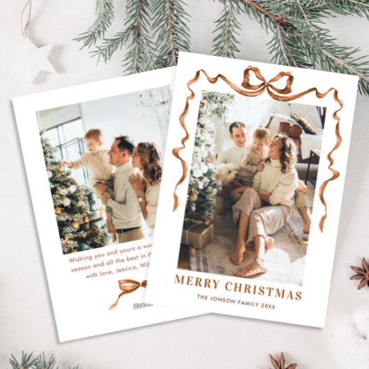 Festivals Frohe Weihnachten Boho Bow Ribbon 2 Foto