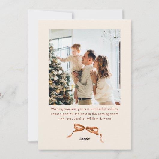 Festivals Frohe Weihnachten Boho Bow Ribbon 2 Foto (Rückseite)