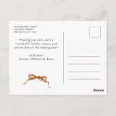 Festivals Frohe Weihnachten Boho Bow Ribbon 2 Foto Postkarte (Rückseite)