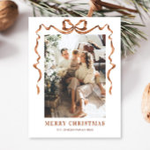 Festivals Frohe Weihnachten Boho Bow Ribbon 2 Foto Postkarte
