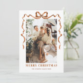 Festivals Frohe Weihnachten Boho Bow Ribbon 3 Foto (Stehend Vorderseite)