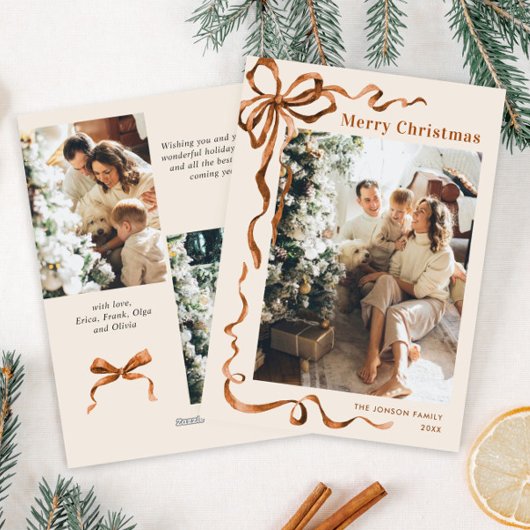 Festivals Frohe Weihnachten Boho Bow Ribbon 3 Foto