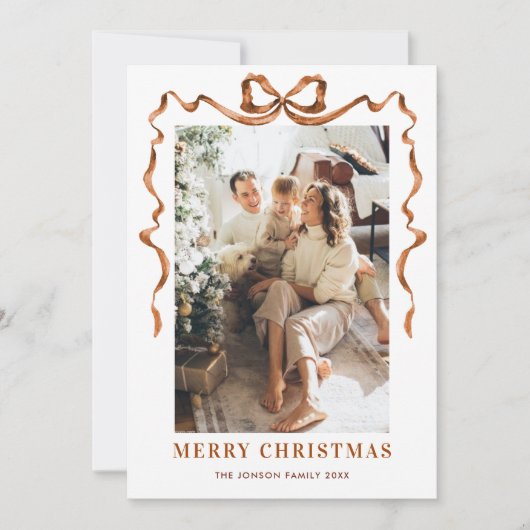 Festivals Frohe Weihnachten Boho Bow Ribbon 5 Foto (Vorderseite)