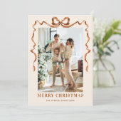 Festivals Frohe Weihnachten Boho Bow Ribbon 5 Foto (Stehend Vorderseite)