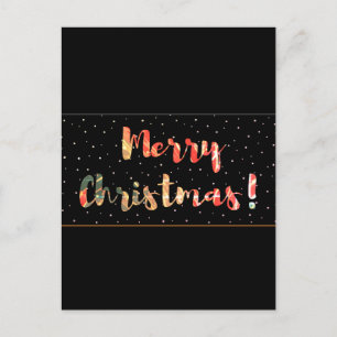 Festivals Frohe Weihnachten Schwarz & Gold Design Postkarte
