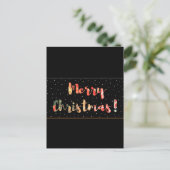 Festivals Frohe Weihnachten Schwarz & Gold Design Postkarte (Stehend Vorderseite)