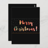 Festivals Frohe Weihnachten Schwarz & Gold Design Postkarte (Vorne/Hinten)