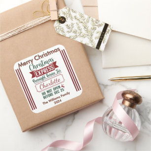 Festivals für ein farbenfrohes Weihnachtsfest Quadratischer Aufkleber