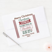 Festivals für ein farbenfrohes Weihnachtsfest Quadratischer Aufkleber (Umschlag)