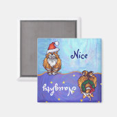Festivals Ginger Cat Naughty Nice Holiday Magnet (Vorderseite/Rückseite)