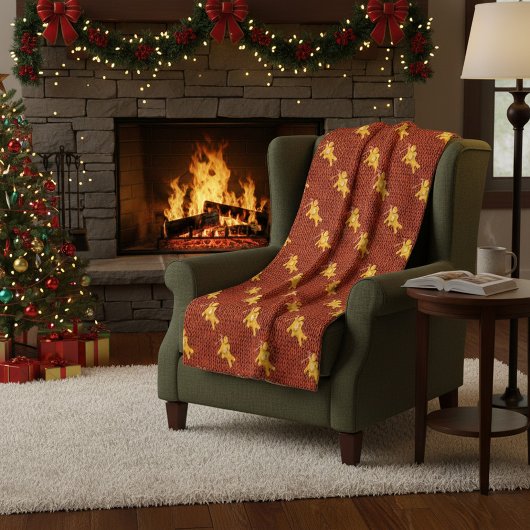 Festivals Gingerbrei Mann & Strick Muster Weihnach Fleecedecke