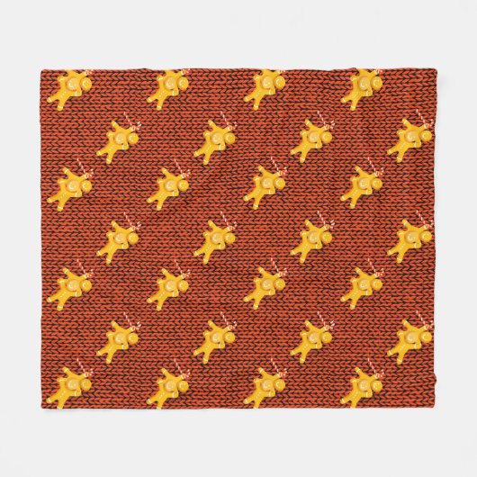 Festivals Gingerbrei Mann & Strick Muster Weihnach Fleecedecke (Vorderseite (Horizontal))