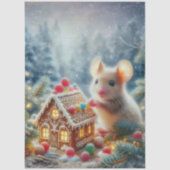 Festivals Gingerbrett House & Niedlich Mouse Decou Seidenpapier (Vorderseite)