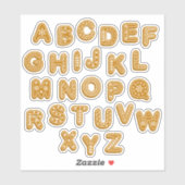Festivals Gingerbrot Cookie Letters Medium Aufkleber (Blatt)